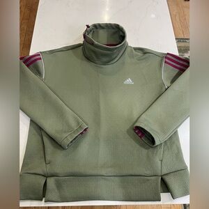 Adidas Green Pullover with Pink Stripes